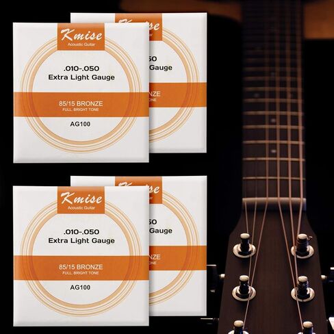 4 Sets Kmise Acoustic Guitar String Phosphor Bronze Extra Light Gauge 0.01-0.05 inch AG100 in Saudi Arabia