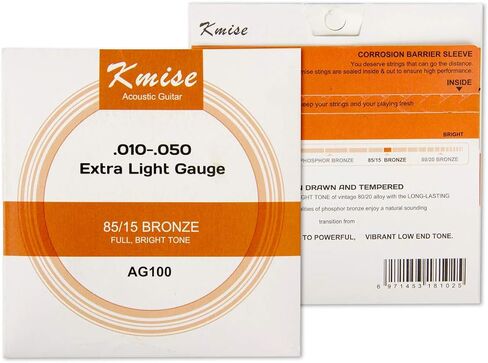 4 Sets Kmise Acoustic Guitar String Phosphor Bronze Extra Light Gauge 0.01-0.05 inch AG100 in Saudi Arabia