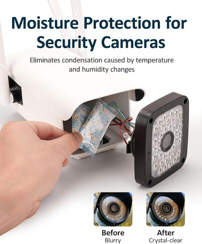 wisedry 3 Grams [20 Packets] Premium Camera Desiccant Packets with Color Indicating Beads, 70% High Moisture Absorption Dehumidifiers, Moisture Absorbers for Outdoor Security Camera in Saudi Arabia