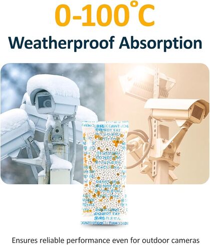 wisedry 3 Grams [20 Packets] Premium Camera Desiccant Packets with Color Indicating Beads, 70% High Moisture Absorption Dehumidifiers, Moisture Absorbers for Outdoor Security Camera in Saudi Arabia
