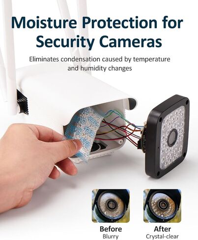wisedry 3 Grams [20 Packets] Premium Camera Desiccant Packets with Color Indicating Beads, 70% High Moisture Absorption Dehumidifiers, Moisture Absorbers for Outdoor Security Camera in Saudi Arabia