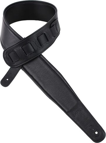 Walker And Williams KB-53-BLK حزام جيتار أسود مصنوع يدويًا من سلسلة التراث مع تصميم نسر الأزتيك على جلد أسود فاخر منحوت in Saudi Arabia