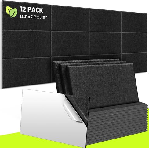 CAHAYA 12 Pack Acoustic Panels Self-Adhesive 13.4*7.9in Soundproof Insulation Panel Sound Absorbing Noise Reduction Pads Sound Reducing Foam for Office Door Walls White CY0339-2 in Saudi Arabia