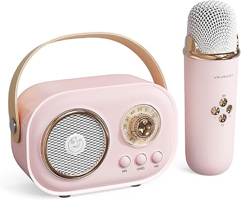 Mini Karaoke Machine, Portable Bluetooth Karaoke Speaker for Kids and Adults with Wireless Microphone, Small Karaoke System, Gifts for Boys Girls Christmas Birthday Party Gathering Pink in Saudi Arabia