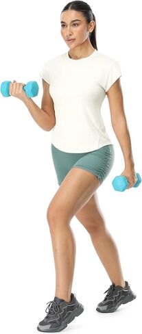 icyzone Women's Crewneck Workout T Shirts Quick Dry Athletic Cap Sleeve Fitness Gym Running Yoga Tee Tops in Kuwait