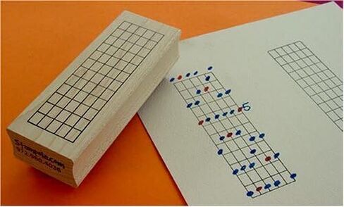 ختم مطاطي Stampola™ Ultimate Guitar Chord - 12 فريت مع وسادة حبر صبغية in Saudi Arabia