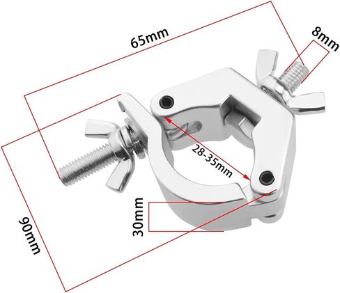Create idea 4pcs Aluminum Alloy Hook Truss Hook Clamp O-Clamp Half Hook Stage Light Hook for Spotlight LED Light or Stage Light Hanger Pipe Clamp 28-35mm in Saudi Arabia