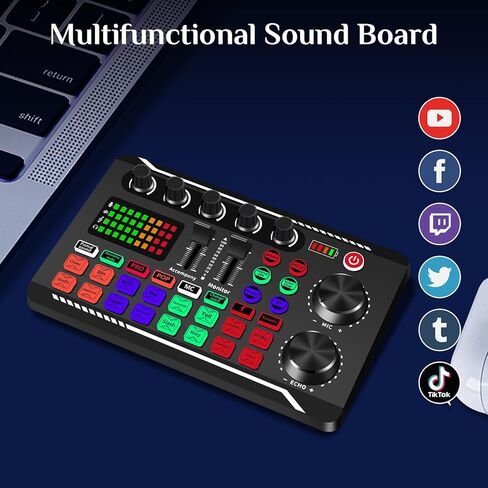 جهاز مزج الصوت الصالح للشرب Dj لوحة الصوت التوصيل اللعب مغير الصوت للكمبيوتر الهاتف الألعاب كاريوكي استوديو تسجيل البودكاست البث المباشر in Kuwait