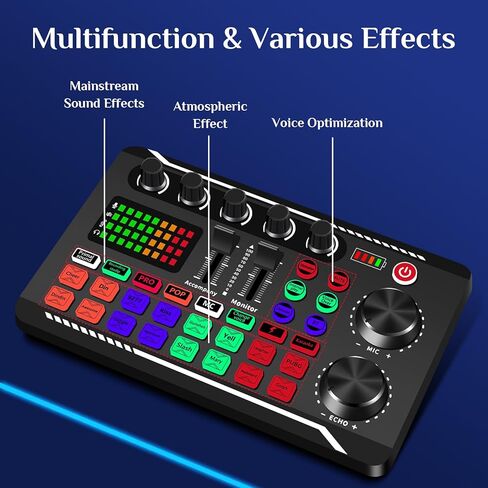 جهاز مزج الصوت الصالح للشرب Dj لوحة الصوت التوصيل اللعب مغير الصوت للكمبيوتر الهاتف الألعاب كاريوكي استوديو تسجيل البودكاست البث المباشر in Kuwait