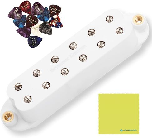 Seymour Duncan 11205-16-W JB Jr.™ Strat High Output Single Coil Sized Humbucker White Pickup Bundle w/ 12x Fender Guitar Picks, and Liquid Audio Polishing Cloth in Saudi Arabia