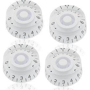 Murtenze 4PCS LP Guitar Speed Dial Knobs, Black Metal Electric Guitar Top Hat Knobs, Speed Volume Tone Control Knobs 24 Fine Splines Control Knobs for USA Les Paul/CTS Pots