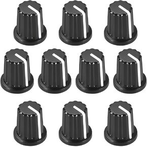 20pcs 6mm D Type Potentiometer Control Knobs for Electric Guitar Acrylic Volume Tone Knobs Black, White