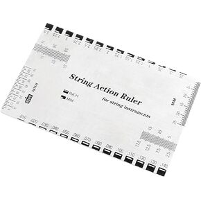 Piutouyar Guitar String Action Gauge Ruler, Metal Guitar String Height Gauge Guitar Setup Measuring Ruler Tool Repairing Luthier Tools for Guitar, Bass