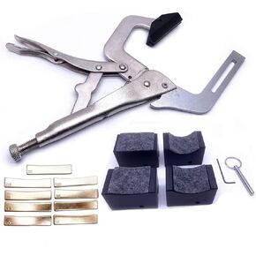 Fret Press Tool Pressing Clamp Fret Installation Tool with 4 Support Cauls 9 Radian Brass Inserts(7.25-20) for Electric Acoustic Guitar Bass