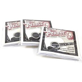John Pearse Guitar Strings 3 Pack Acoustic Medium #300M Bronze Wound