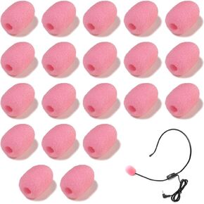 20 Pack Lapel Headset Microphone Windscreen, SourceTon Microphone Sponge Foam Cover Mini Size Lavalier Microphone Use for Cover Microphone Noise Reduction Shield Protection