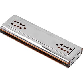 24 Holes C&G Key DoubleSide Harmonica, Tremolo Harmonica with Box Musical Instrument for Beginner
