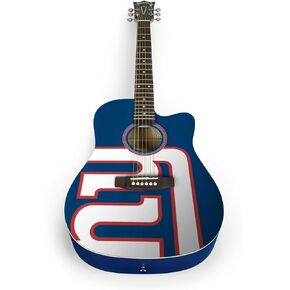 NFL Acoustic Guitar – All Wood Acoustic Guitar Starter Set - Includes Pickguard, Guitar Stand and Guitar Bag - Great for Adults, Kids, Beginners - Ideal Gift for The Loyal Sports Fan