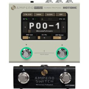 HOTONE Ampero Mini MP50VN and Ampero FS-1 Dual Footswitch Bundle - Guitar Multi Effects Processor Touch Screen Modeling IR Cabinets