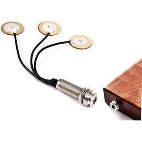 Piezo Pickup Transducer Self-Adhesive 3 in 1 Microphone Contact Acoustic Guitar Preamp Pickup 1/4 Inch Piezo Pickups Transducer for Kalimba Thumb Piano and Small Stringed Instruments