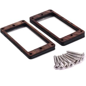 Alnicov 2 Pcs Rosewood Curved Bottom Humbucker Pickup Ring Set for Epiphone Guitar Accessories