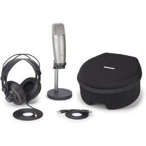 Samson C01U PRO Titanium PACK Digital Recording and Podcasting Pack with SR850 Studio Monitoring Headphones (Titanium)