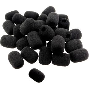 30PCS 30x22x8mm Black Portable Amplifier Foam Cover Clip on Speaker Headset Microphone Cover Headset Windscreen Fit Portable Amplifiers and Headset Microphones
