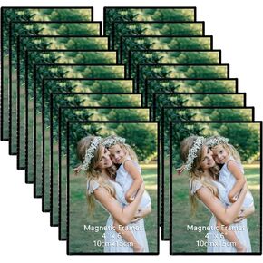 CRUGLA 8x10 Magnetic Picture Frames for Refrigerator, 10x8 Magnetic Sheet with Self Adhesive Backing, 8 by 10 Magnet Photo Frame with 3M Adhesive Pad for Glass Window Door Cubicle Tile Wall, 18 Packs