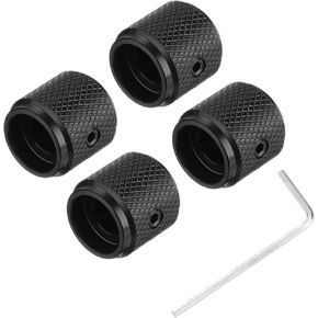 MECCANIXITY 4PCS Guitar Knobs Metal, Volume Tone Control Dome Knobs 1/4" x 1/2" Potentiometer Knobs with Set Screw for Electric Guitar Bass, Silver