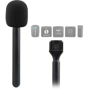 for Rode Mic Stand, Holder for comica BoomX-D2 Vimo C3 / GODOX MoveLink M2 II/Saramonic BLINK500B2+ / Shure MoveMic Wireless Lav Microphone Handle Mount Adapter