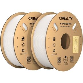 Creality Hyper PLA Filament 1.75mm White 2KG, 30-600mm/s High Speed PLA 3D Printer Filament, 2 Pack 1kg Spool(2.2lbs) PLA, Dimensional Accuracy +/-0.02mm, Fit Most FDM 3D Printer