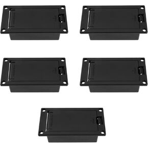 Create idea 5PCS Guitar Pickup Battery Holder Box PP3 9V Panel Plastic Mount Battery Receiver Case for Guitar Bass Pickup Replacement Accessories Black