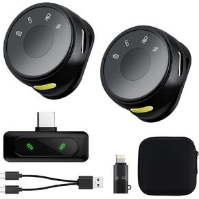 2 Pack Wireless Lavalier Lapel Microphone for iPhone iPad, Cordless Magnetic Clip-on Microphones, Noise Reduction Plug-Play 8H Working Time Recording Mic for Interview, podcast, TikTok, Video, Vlog