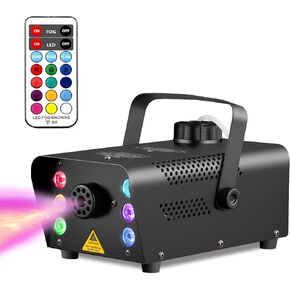 Sunolga Fog Machine with 9 LED Lights 12 Colors, 500W 2500 CFM Halloween Smoke Machine with 2-in-1 Wireless Remote Control and 3 Auto Modes for Christmas, Party, DJ, Wedding and Stage Effect