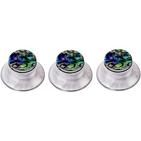 Alnicov 3PCS Guitar Contral Knobs，Electric Guitar Speed Knobs，With Abalone Shell Tone Volume Control Knobs Silver