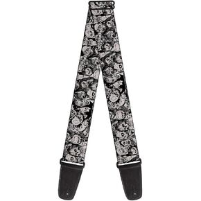 Buckle-Down Guitar Strap Zombie Skulls Sketch 2 Inches Wide