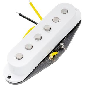 Artec SSA-12 Vintage Staggered Alnico 5 Single Coil Neck Pickup 6.3K for Strat Style Electric Guitar, White