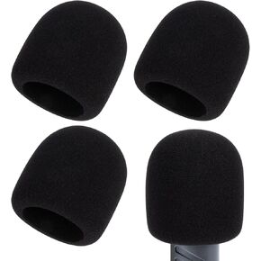 Mic Covers For Microphones - MAQIHAN Black Mic Cover Foam Windscreen Covers For Microphones Wind Screen For Mics Enhanced Tone Suitable Use Perfect Gift For Music Enthusiasts (4 Pack,3.1x3.3inches)