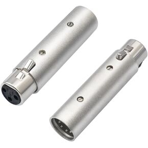 Male 5Pin XLR to Female 3Pin XLR DMX Converter Adapter 5Pin XLR Male to 3Pin XLR Female Audio Connector XLR 5Pin to 3Pin Conversion Expansion, for DMX Stage Lighting Dimmer Console-2Pack