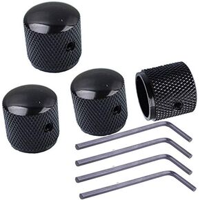 Tzong 4Pcs Gold Metal Electric Guitar Bass Tone Volume Knob Dome Speed Control Knobs with Wrench