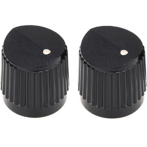 Musiclily Pro Universal Fitting Inch/Metric Size Plastic Bevel Top Knobs for Guitar or Bass Steinberger Style, Black (Set of 2)