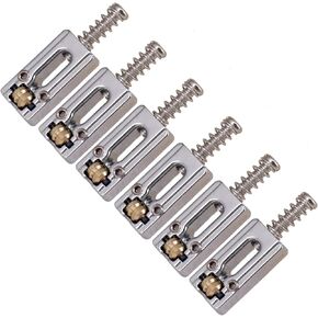 6 Pcs Electric Guitar Tremolo Bridge 6 String Guitar Bridge Roller Saddles Electric Guitar Replacement Parts, as the pic show, Silver