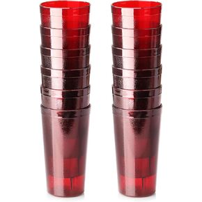 New Star Foodservice 46649 Tumbler Beverage Cup, Stackable Cups, Break-Resistant Commercial SAN Plastic, 8 oz, Clear, Set of 12