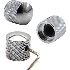 3pcs Metal Guitar Knobs, Electric Guitar Volume Tone Control Dome Knobs,for Fender Telecaster Gibson Les Paul Electric Guitar Bass, Fits 18 Coarse-Spline (Silver)