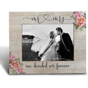 He Asked, She Said Yes Wedding Picture Frame 5x7 - Engagement Gifts for Couples Newly Engaged Couples, Wedding Gifts, Bride to Be, Groom to Be Weeding Photo Frame
