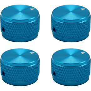 4pcs Guitar Knobs Aluminium Potentiometer Knobs 1/4"(6.35mm) Universal Metal Pot Control Knobs with Indicator (Red)