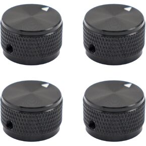 4pcs Guitar Knobs Aluminium Potentiometer Knobs 1/4"(6.35mm) Universal Metal Pot Control Knobs with Indicator (Red)