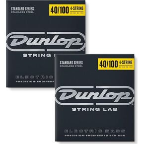 Dunlop DBS40100 Stainless Steel Bass Strings, Light, 040-.100, 4 Strings/Set (2 Pack)
