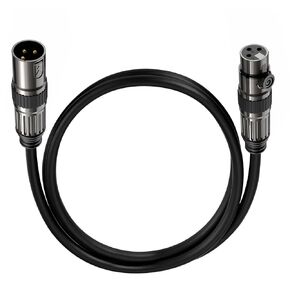 XLR Microphone Cables, 1 Pack 3 Feet Oxygen-Free Copper 3-Pin Male to Female Microphone Cable for Speaker, PA System, Podcast Audio Mixer, Studio Monitors, Audio Recording and More