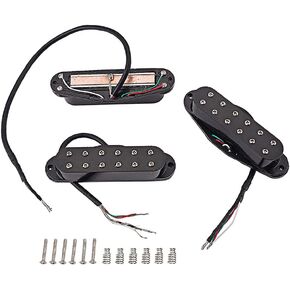 Alnicov 3PCS Guitar Mini humbucker Pickups,Neck Middle Bridge SSS Pickups Set for Strat ST Style Guitar Accessory Parts，Black